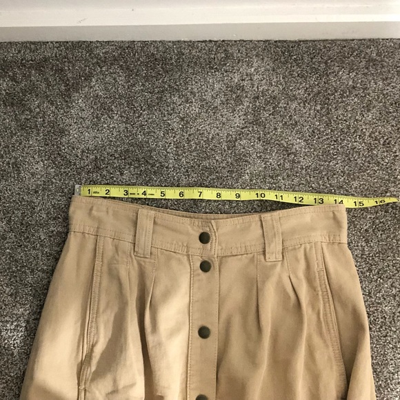 Sezane Clarina Skirt in Safari Beige Size 36 FR Cotton Button Up Midi Skirt - Picture 11 of 16